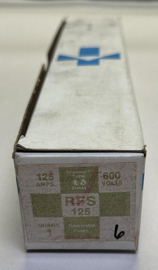 Used MERSEN FERRAZ SHAWMUT,RFS125,FUSE 125A 600V NEW