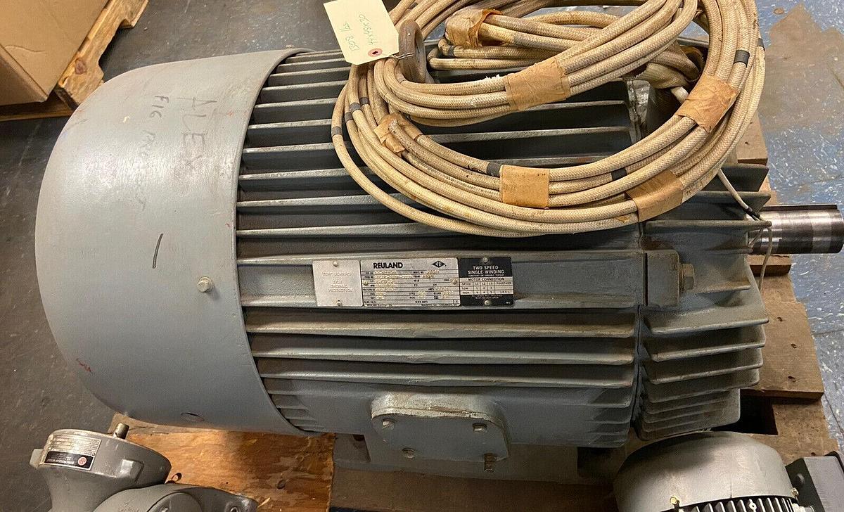 Used Reuland,0750G-1ABN-0009,Motor 75/37.5Hp 1800/900RPM 460V Frame 405TS