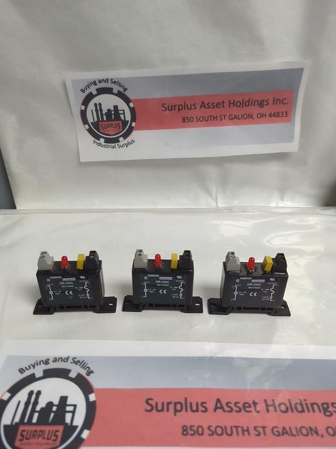 Used GORDOS,DR-0AC,SOLID STATE RELAY LOT OF 3 PRE-OWNED