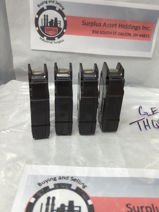 Used GENERAL ELECTRIC,THQB120,1-POLE 20 AMP HACR BREAKER LOT OF 4 PRE-OWNED