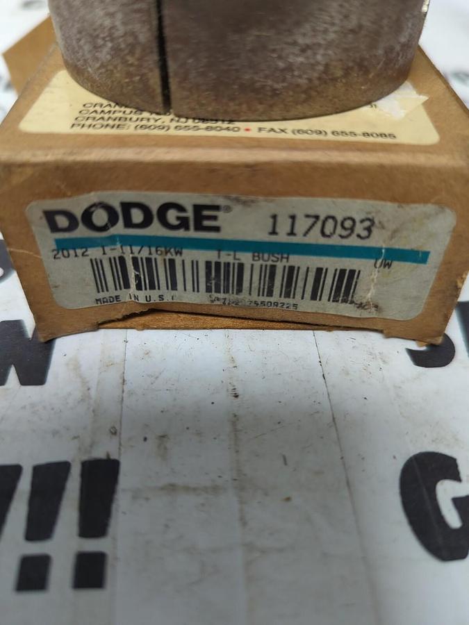 DODGE,117093 2012X1-11/16 KW,TAPER-LOCK BUSHING NOS