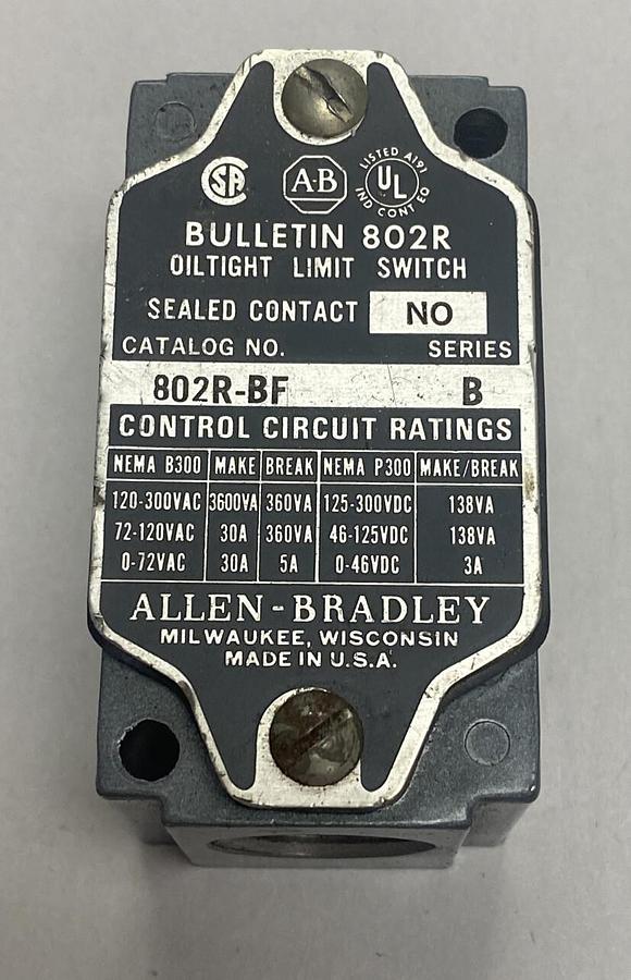 Used Allen-Bradley,802R-BF,Oiltight Limit Switch Body