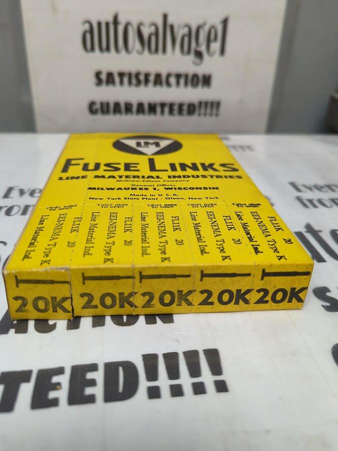 LM MCGRAW-EDISON CO.,EEI-NEMA TYPE K..FL11K,20 AMP FUSE LINK BOX OF 5 NOS