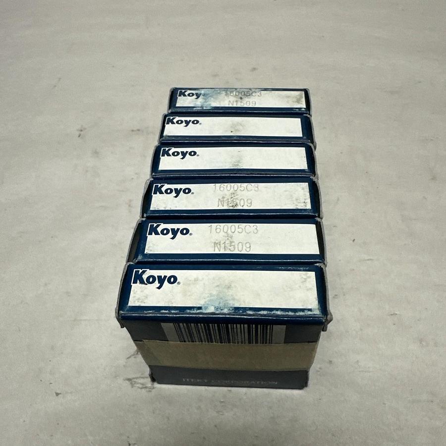 Koyo,16005C3,Deep Groove Ball Bearing (N1509) LOT of 6