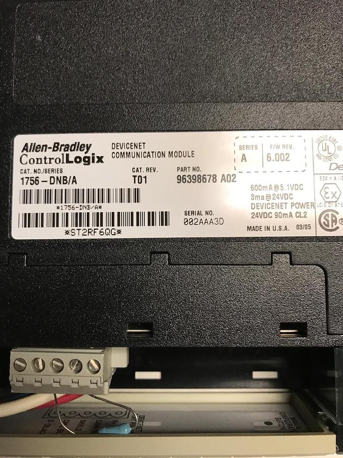 Used Allen Bradley,1756-DNB,Series A ControlLogix Device Net Communication Module