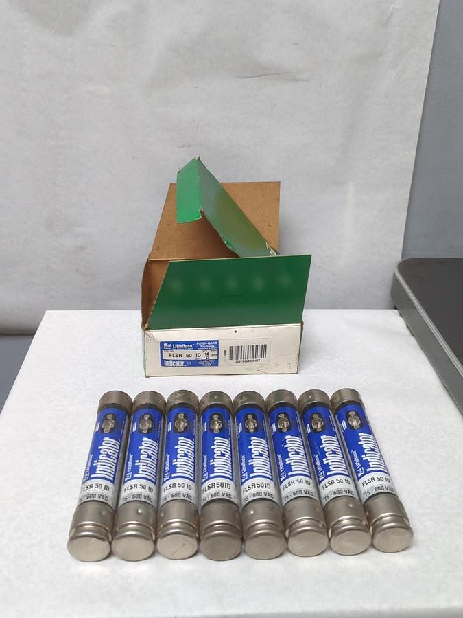 LITTELFUSE,FLSR 50ID,INDICATOR 50 AMP 600 VOLT FUSES BOX OF 8 NOS