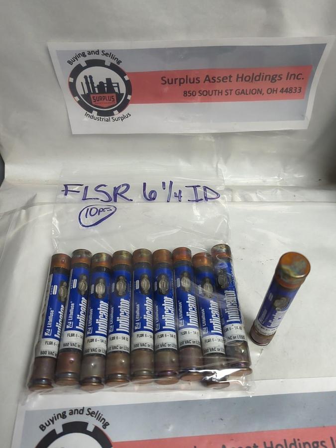 Used LITTELFUSE,FLSR-6-1/4ID,INDICATOR FUSE 6-1/4 AMP LOT OF 10 PRE-OWNED