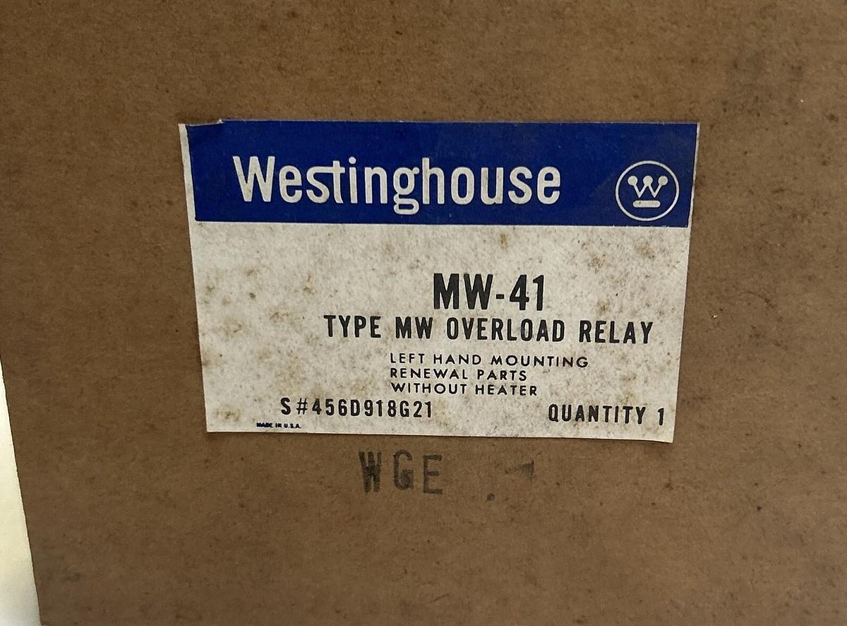 WESTINGHOUSE,MW-41,OVERLOAD RELAY NOS