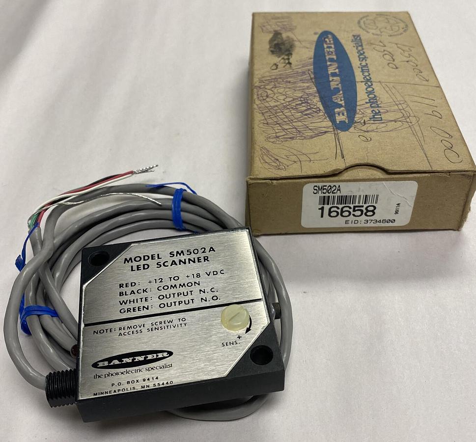 Banner,Model SM502A,LED Scanner NOS