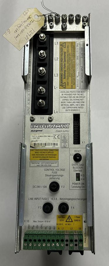 Used INDRAMAT,TVM2.4-050-220/300-W1,SERVO POWER SUPPLY