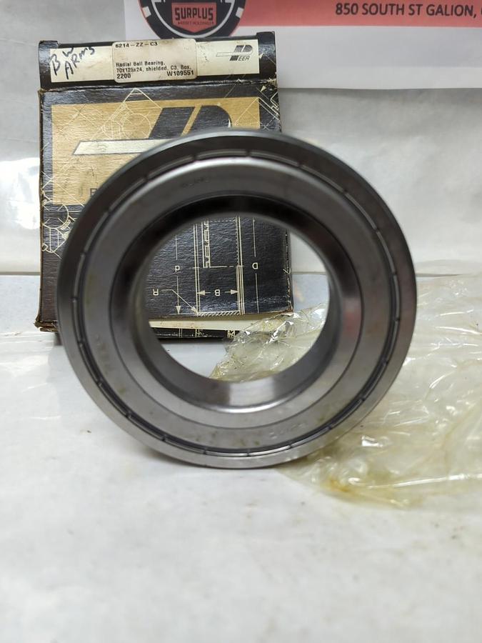 PEER,6214-ZZ-C3,METAL SHIELDED DEEP GROOVE BALL BEARING NOS
