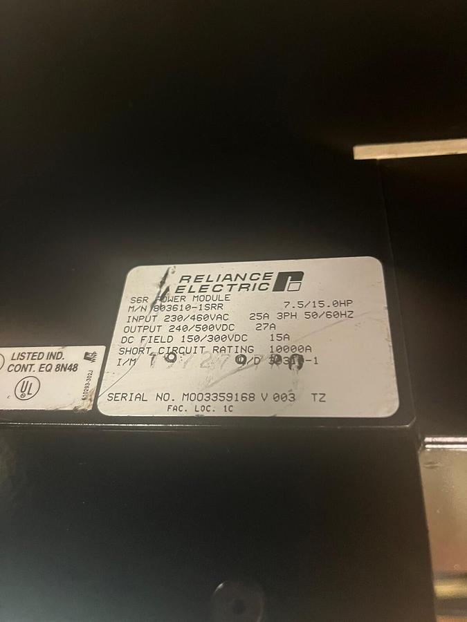Used RELIANCE,803610-1SRR,SGR POWER MODULE Output 240/500VDC 27A