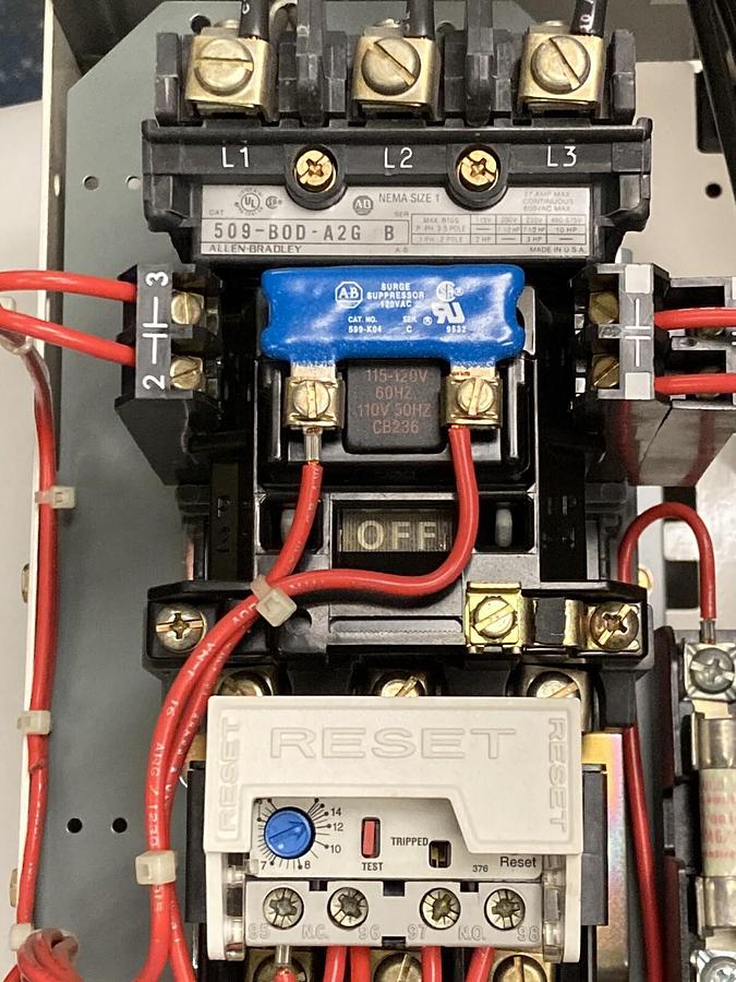 Used Allen-Bradley,2100 2113,Size 1  MCC 12 INCH Starter Bucket 30 Amp Breaker