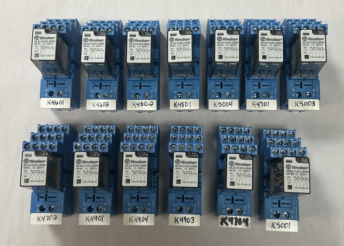 Used FINDER,94.04,SOCKET RELAY LOT OF 13