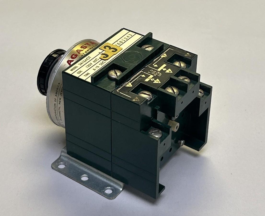 Used AGASTAT,2412ACT,TIMING RELAY .8-15 SECONDS
