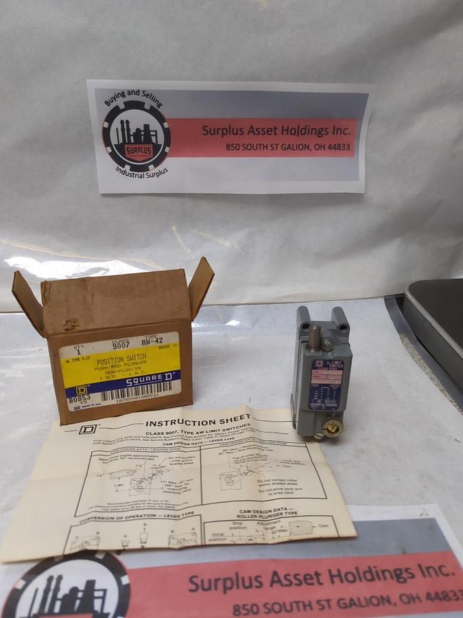 SQUARE D,80853,CLASS 9007 TYPE AW-2 POSITION SWITCH NOS