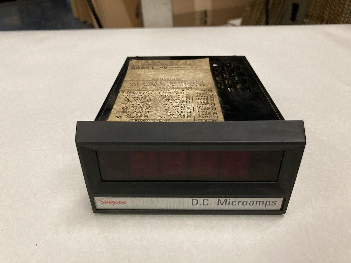 Used Simpson,2865,Digital Panel Meter 20v 120Vac