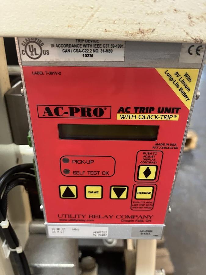 Used GE GENERAL ELECTRIC,AK-2A-50-2,LOW VOLTAGE POWER CIRCUIT BREAKER 1600A 600VAC