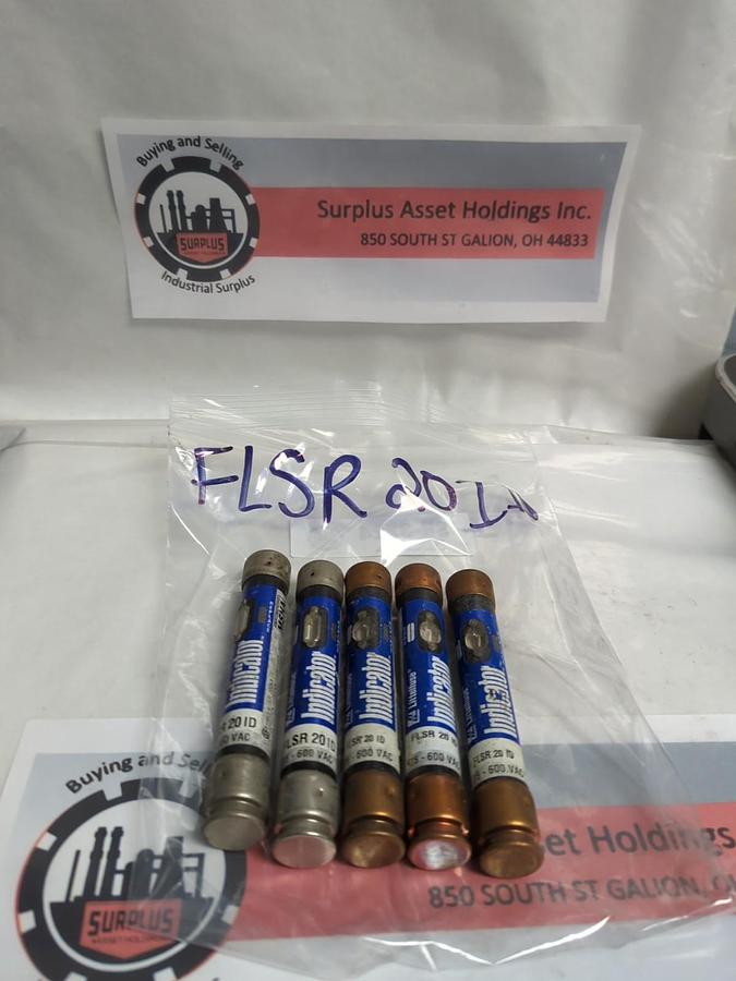 Used LITTELFUSE,FLSR20ID,INDICATOR 20 AMP FUSE LOT OF 5 PRE-OWNED
