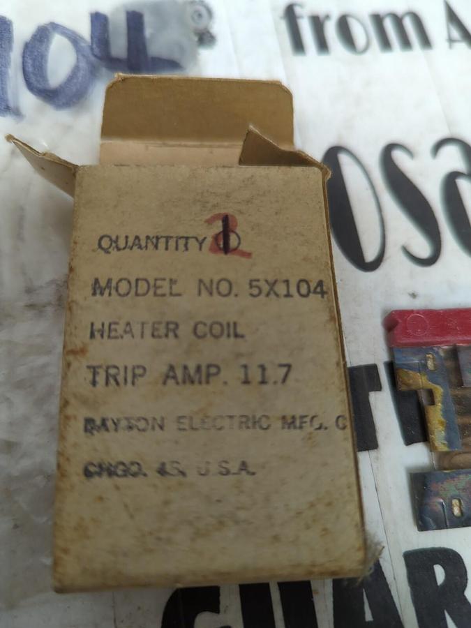 DAYTON ELECTRIC,5X104,HEATER COIL TRIP AMP 11.7 LOT OF 3 NOS