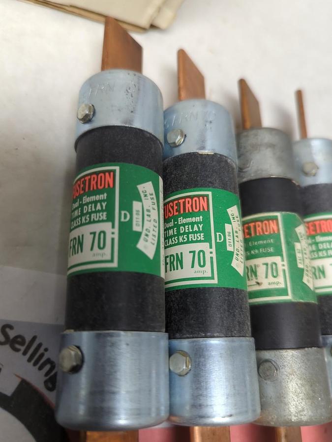 Used COOPER BUSSMANN,FRN-70,FUSETRON 70 AMP FUSE LOT OF 4 PRE-OWNED