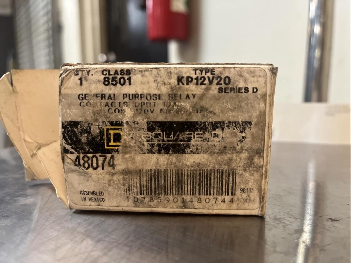 SQUARE D,8501kp12v20,GENERAL PURPOSE PLUG IN RELAY 8 PIN