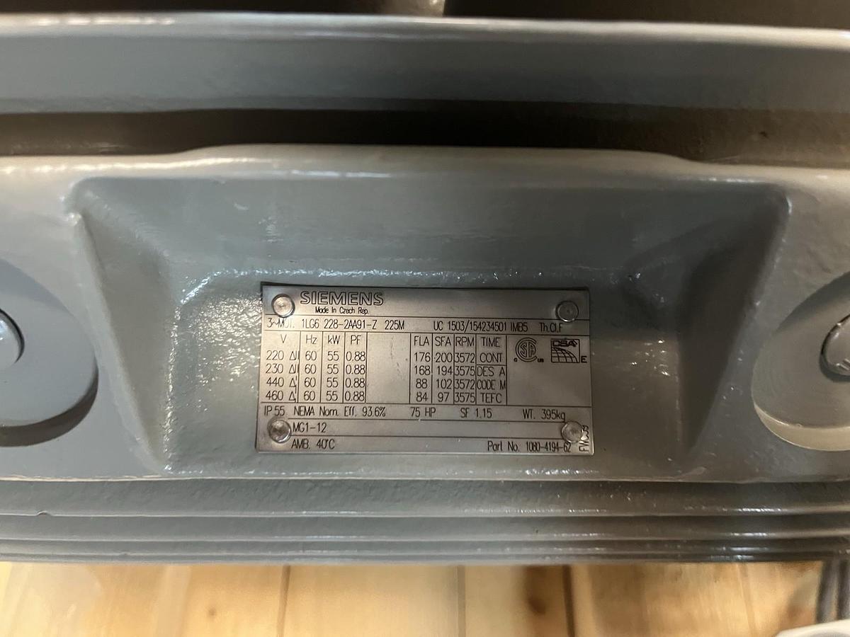 SIEMENS,1LG6-228-2AA91-Z,MOTOR 75HP 225M 460V 3PH 3575RPM