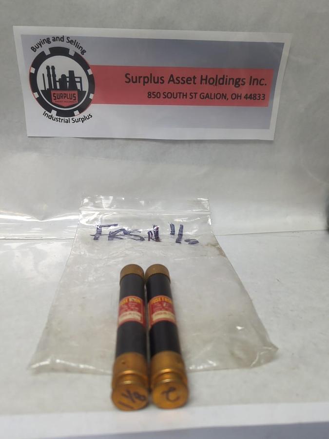 Used COOPER BUSSMANN,FRS-R-1-1/8,FUSETRON 1-1/8 AMP FUSE LOT OF 2 PRE-OWNED