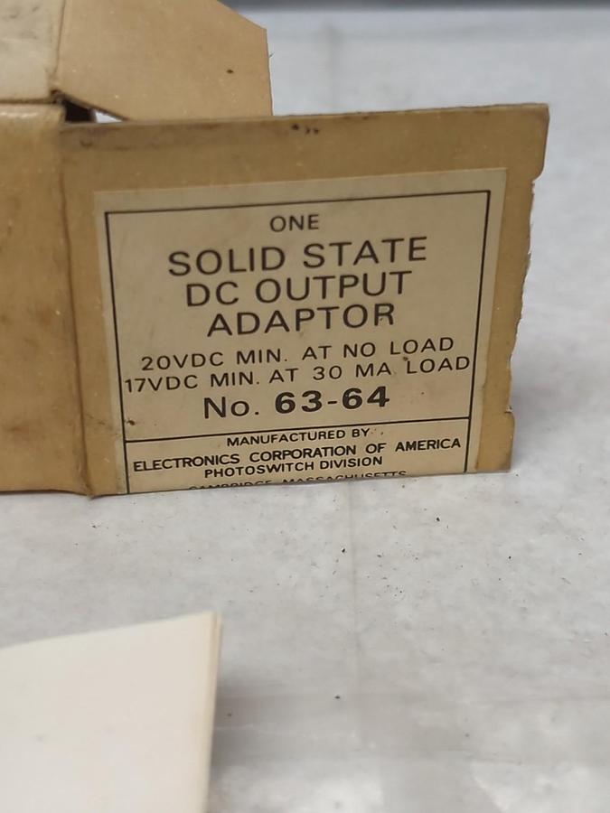ECA,63-64,SOLID STATE DC OUTPUT ADAPTOR NOS