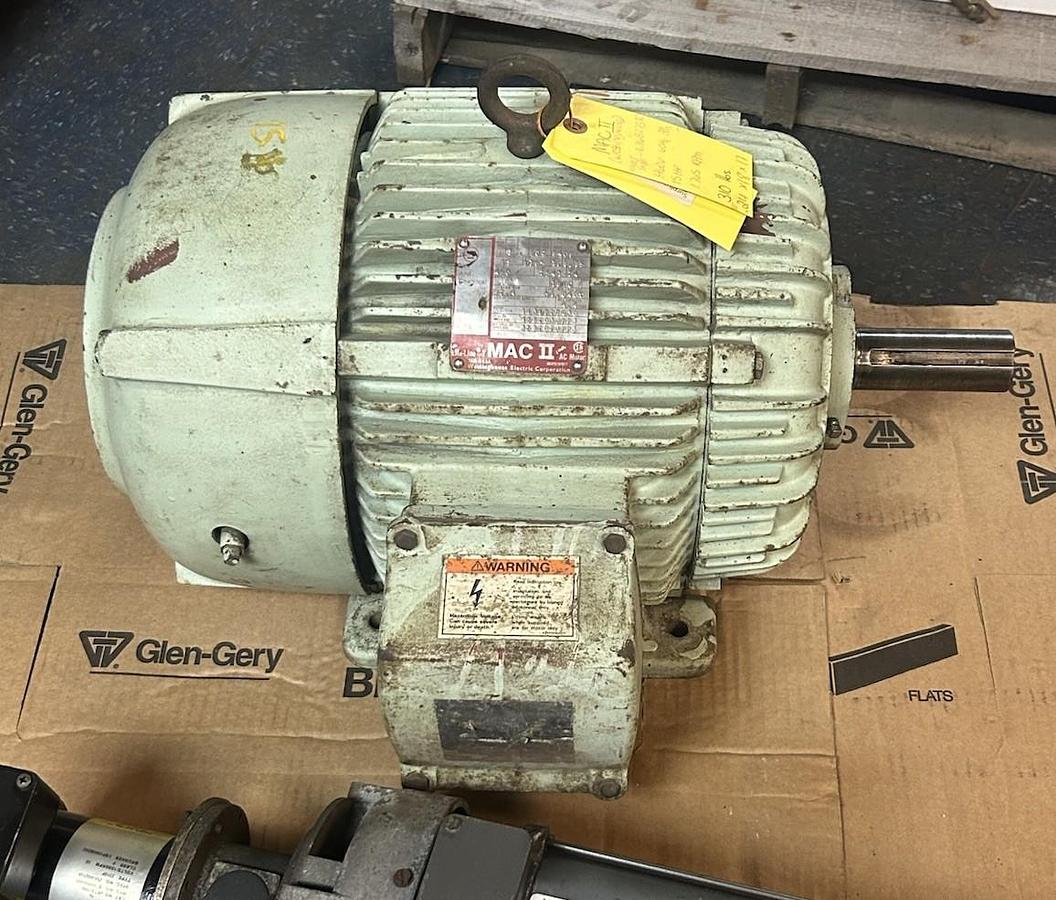 Used WESTINGHOUSE,1636B27G30,AC MOTOR 15HP 460V 1765RPM 3PH 254T FRAME