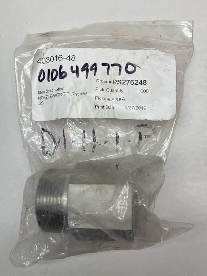 Unbranded,403016-48,Nozzle-WTR Tip 0.75 Inch 416SS