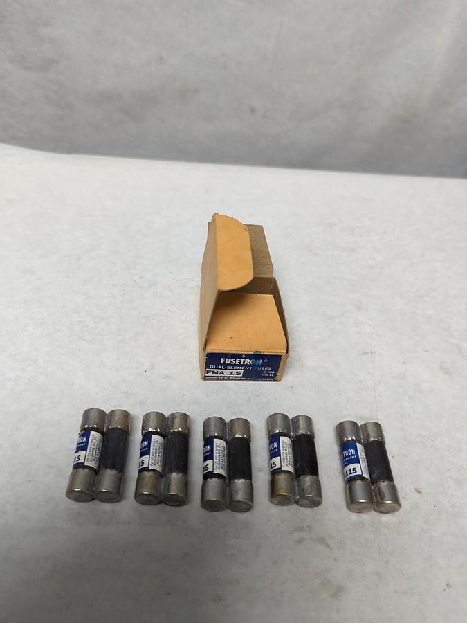 COOPER BUSSMANN,FNA-15,DUAL ELEMENT 15 AMP FUSES BOX OF 5 NOS