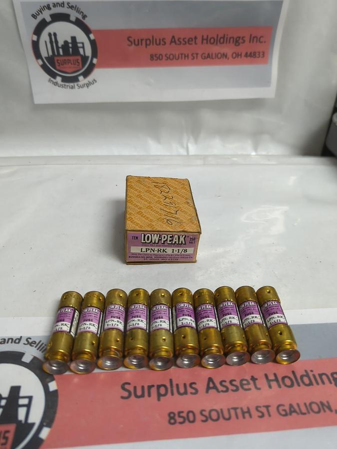 BUSSMANN,LPN-RK-1-1/8,LOW-PEAK 1-1/8 AMP FUSES BOX OF 10 NOS