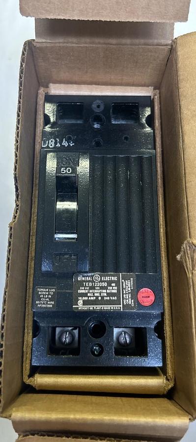 GENERAL ELECTRIC,TEB122050WL,CIRCUIT BREAKER 50A 240V 2P NOS