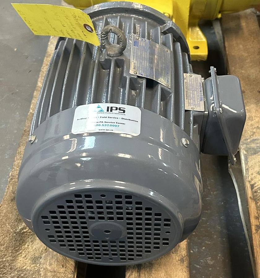 Used TECO WESTINGHOUSE,NP0054C,INVERTER DUTY MOTOR 5HP 230/460V 1745RPM 3PH 184TC FR