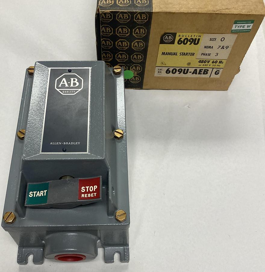 Used ALLEN BRADLEY,609U-AEB,SER G MANUAL STARTER SIZE 0 460-480V NEW