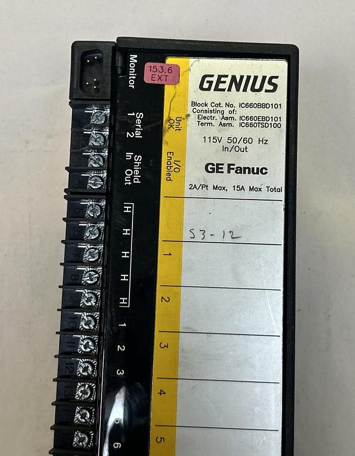 Used GE FANUC,IC660BBD101,GENIUS BLOCK I/O MODULE USED