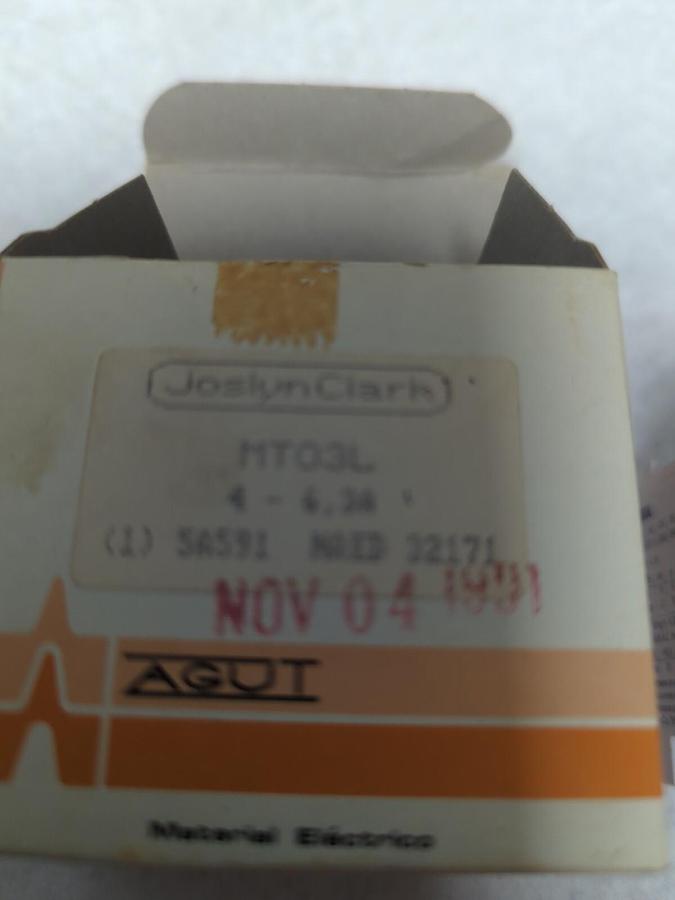 JOSLYN CLARK,MT03L,OVERLOAD RELAY AGUT 4-6.3A 660V NOS