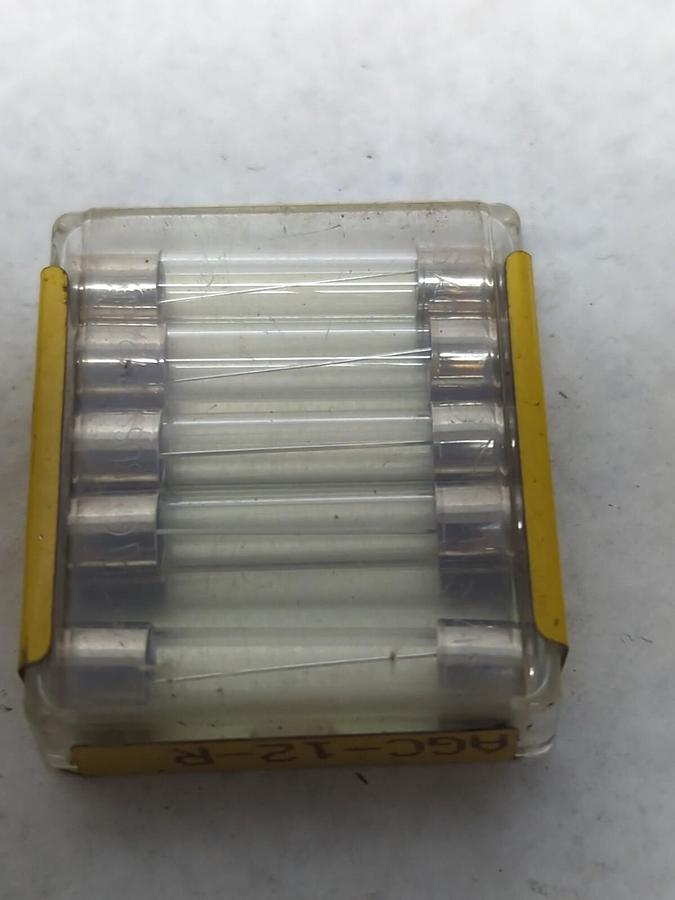 COOPER BUSSMANN,AGC-12-R,CARTRIDGE 12 AMP FUSE LOT OF 15 NOS