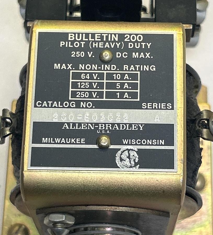 ALLEN BRADLEY,200-E030Z2,DC RELAY NOS