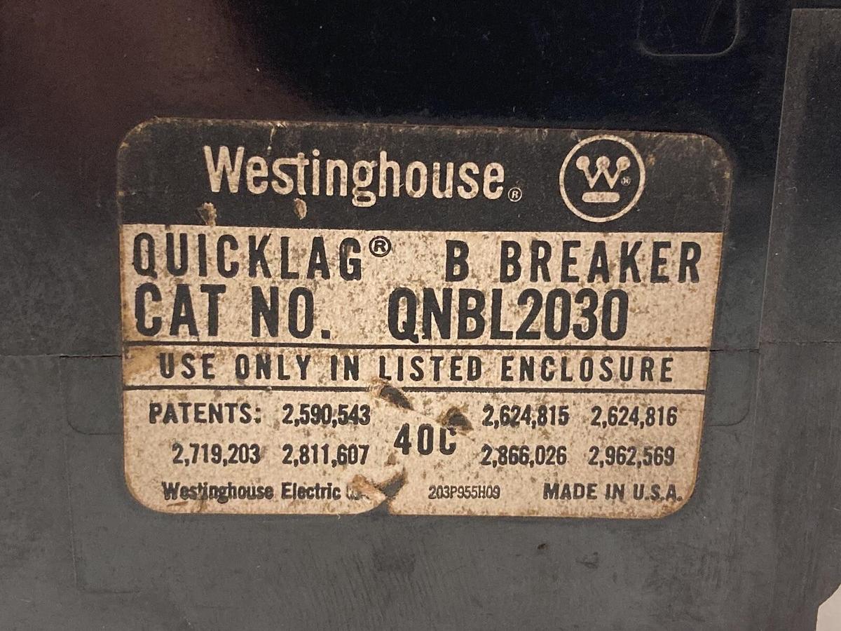 Used Westinghouse,QNBL2030,Circuit Breaker