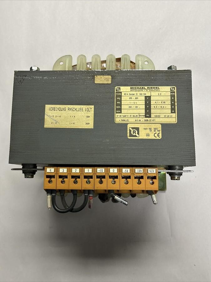 Used MICHAEL RIEDEL REIA SONDER,EL 192/100, TRANSFORMER 2KVA