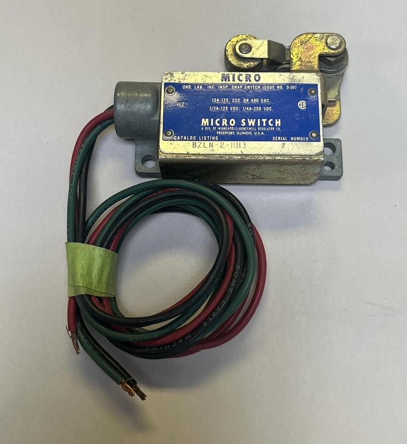 Used HONEYWELL,BZLN-2-RH3,MICRO SWITCH LIMIT SWITCH