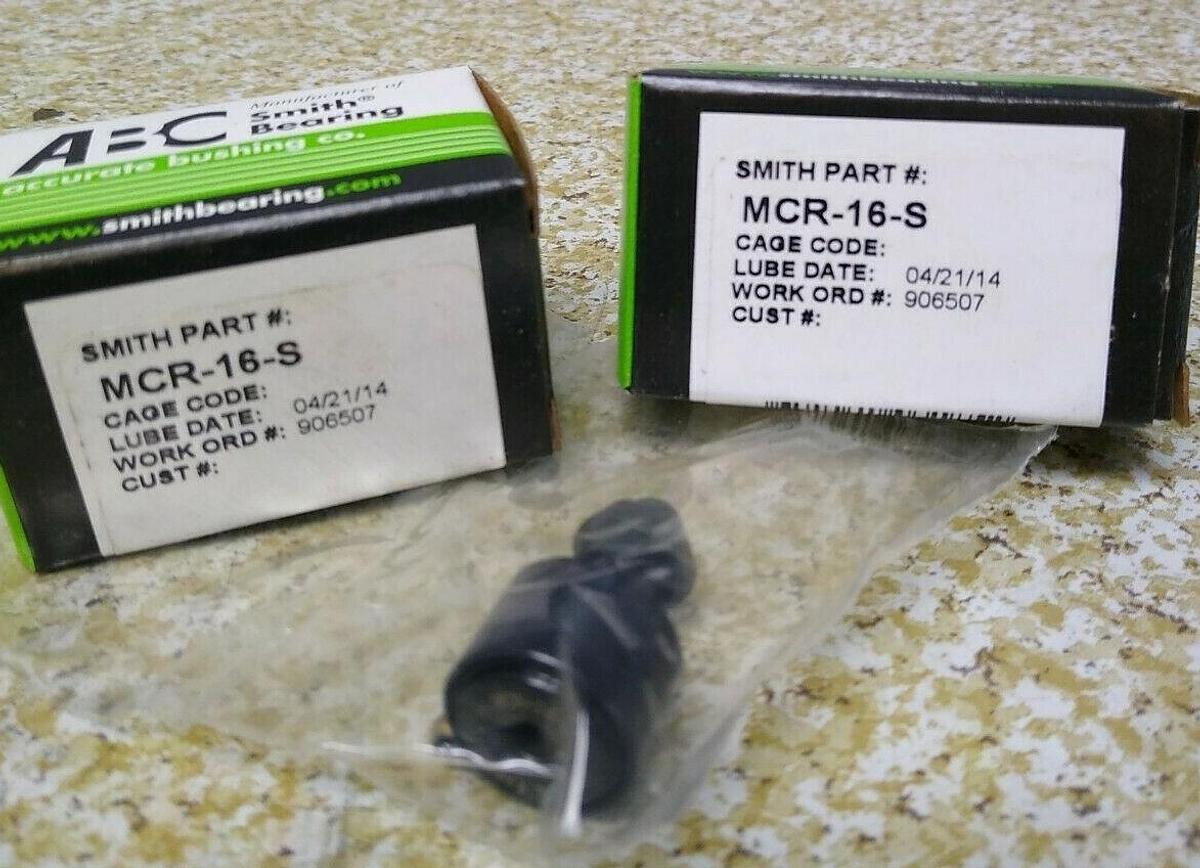Used Smith Bearing,MRC-16-S,Crowned Cam Follower-Slotted Head  Lot of 2 NOS