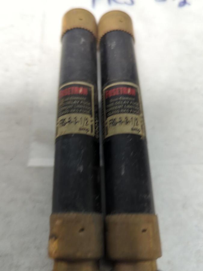 Used COOPER BUSSMANN,FRS-R-3-1/2,FUSETRON 3-1/2 AMP FUSE LOT OF 2 PRE-OWNED