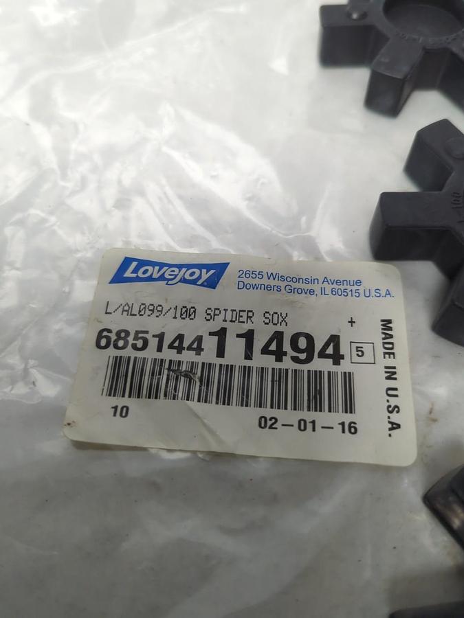 Lovejoy,1194,L-099 -L100 jaw spider coupling insert lot of 10 NOS