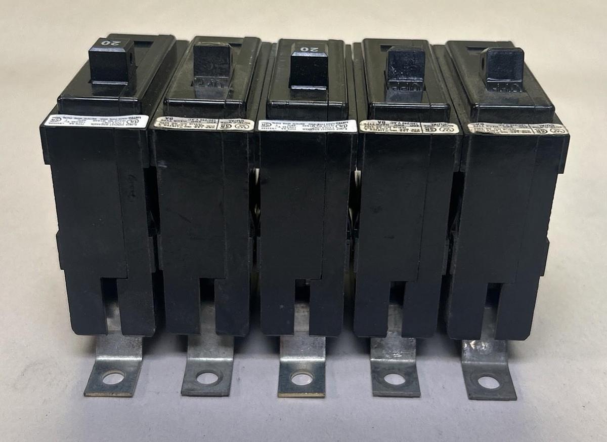 Used WESTINGHOUSE,BA120,CIRCUIT BREAKER 20A 120/240V 1P LOT OF 5
