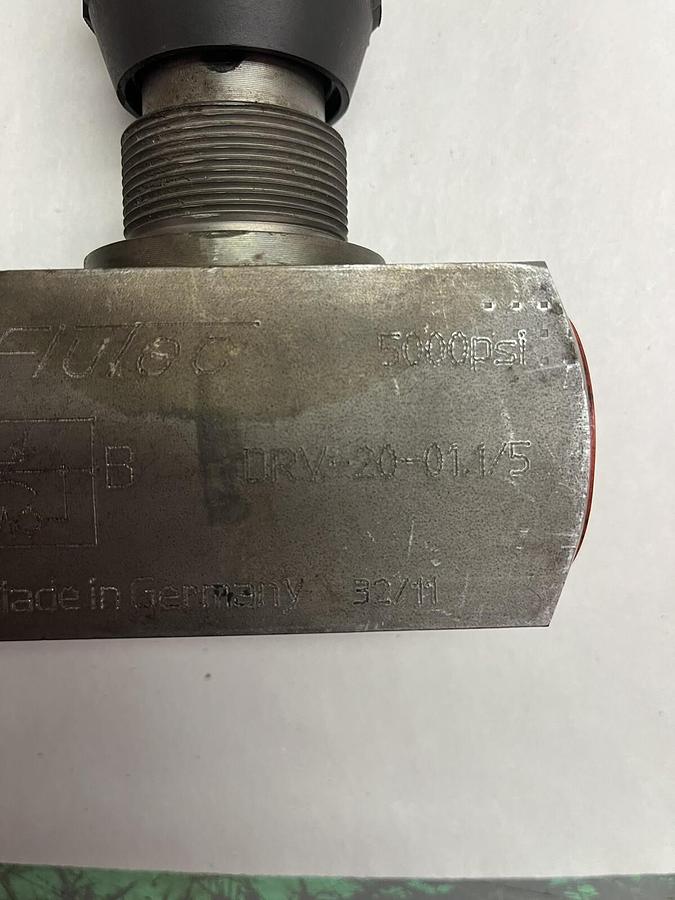 Used FLUIDTEC,DRV-20-01.1/5,HYDRAULIC 1" FLOW CONTROL VALVE