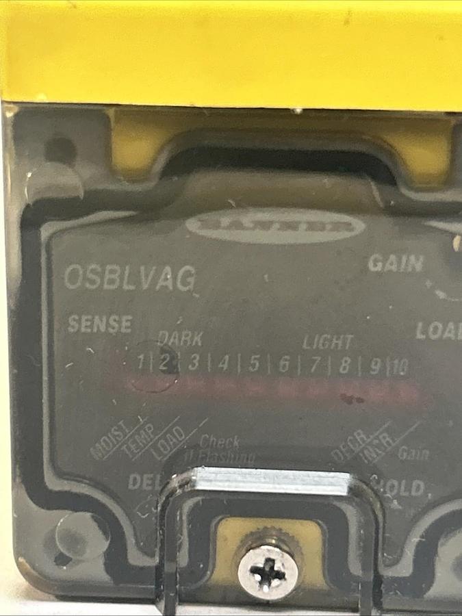 Used BANNER,OSBLVAG,PHOTOELECTRIC SENSOR W/ OPBA2QD POWER BLOCK