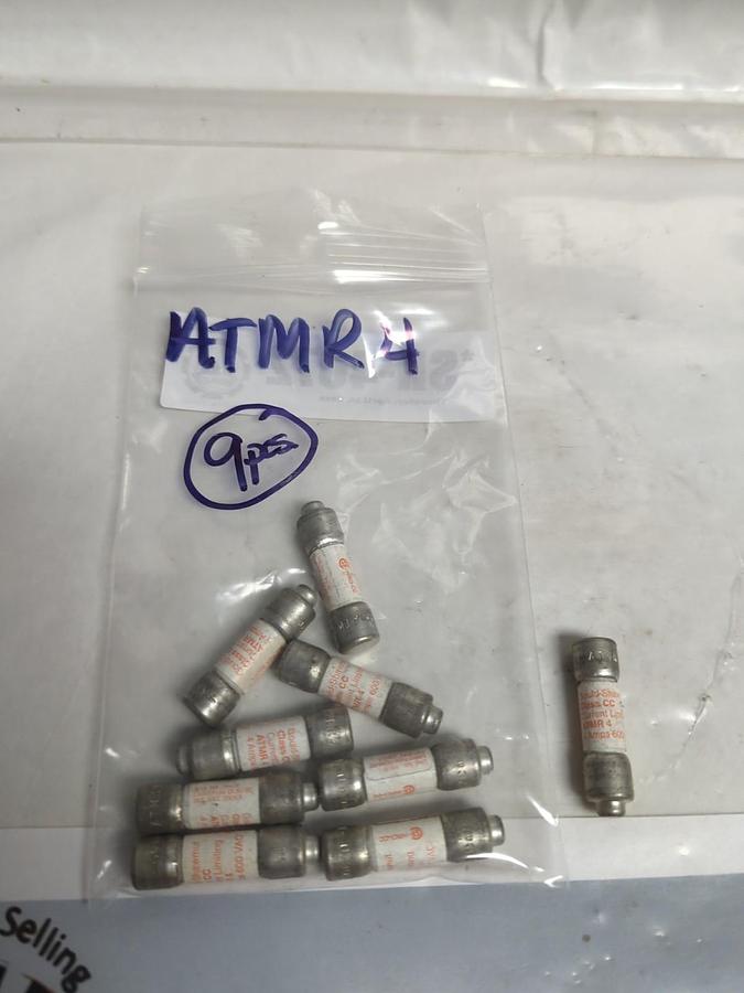 Used FERRAZ SHAWMUT,ATMR4,CLASS CC 4 AMP FUSE LOT OF 9 PRE-OWNED